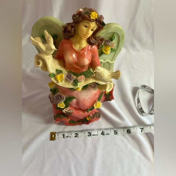 Vibrant Angel Figurine with Floral Accents - Picture 7 of 8